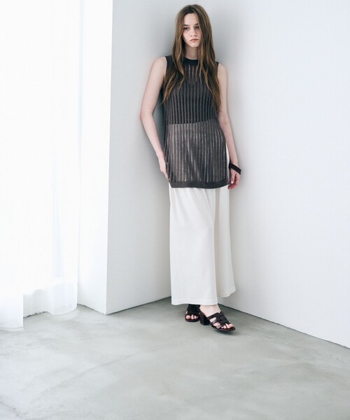 uncrave（アンクレイヴ）の「リネンライクツイル ワイドパンツ（その他パンツ・レディース・ベージュ系5/ダークブラウン系/ホワイト系/ネイビー系5・0/1/2）」の9枚目の写真