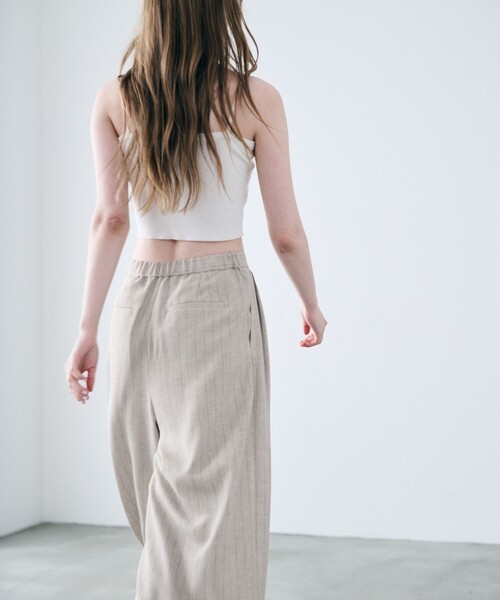 uncrave（アンクレイヴ）の「リネンライクツイル ワイドパンツ（その他パンツ・レディース・ベージュ系5/ダークブラウン系/ホワイト系/ネイビー系5・0/1/2）」の14枚目の写真