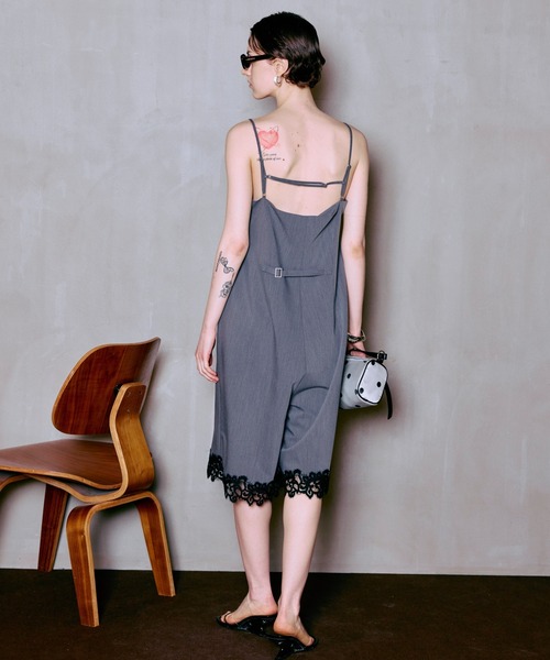 MAISON SPECIAL（メゾンスペシャル）の「【2026SUMMER PRE-ORDER】Lace Trim Short Jumpsuit/レーストリムショートジャンプスーツ（つなぎ/オールインワン・レディース・ホワイト/ブラック/グレー・36/38）」の8枚目の写真