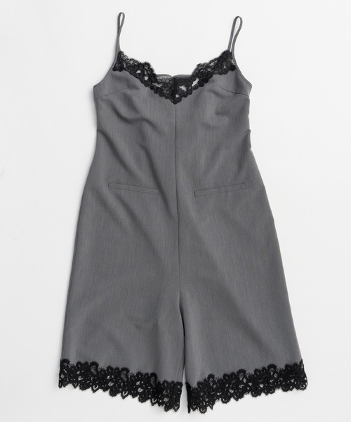 MAISON SPECIAL（メゾンスペシャル）の「【2026SUMMER PRE-ORDER】Lace Trim Short Jumpsuit/レーストリムショートジャンプスーツ（つなぎ/オールインワン・レディース・ホワイト/ブラック/グレー・36/38）」の11枚目の写真