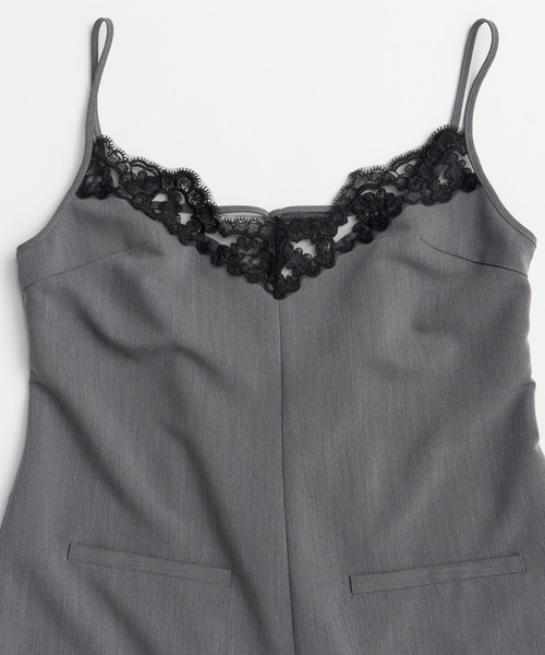 MAISON SPECIAL（メゾンスペシャル）の「【2026SUMMER PRE-ORDER】Lace Trim Short Jumpsuit/レーストリムショートジャンプスーツ（つなぎ/オールインワン・レディース・ホワイト/ブラック/グレー・36/38）」の12枚目の写真