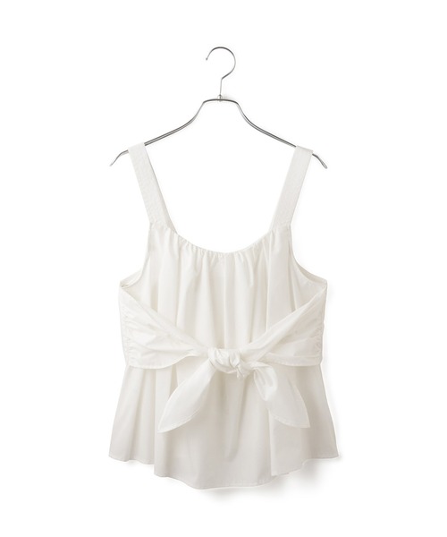 ADAM ET ROPE'（アダムエロペ）の「【WEB限定】ノットディテールキャミソール（キャミソール・レディース・ダークブラウン/オフホワイト/ブラック・FREE）」の2枚目の写真