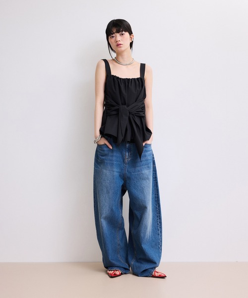 ADAM ET ROPE'(アダムエロペ)の「【WEB限定】ノットディテールキャミソール(キャミソール・レディース・ダークブラウン/オフホワイト/ブラック・FREE)」の19枚目の写真