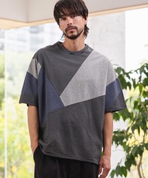 mt10466-Narrow Pitch Border Patchwork Tee Tシャツ(S64726cmb)