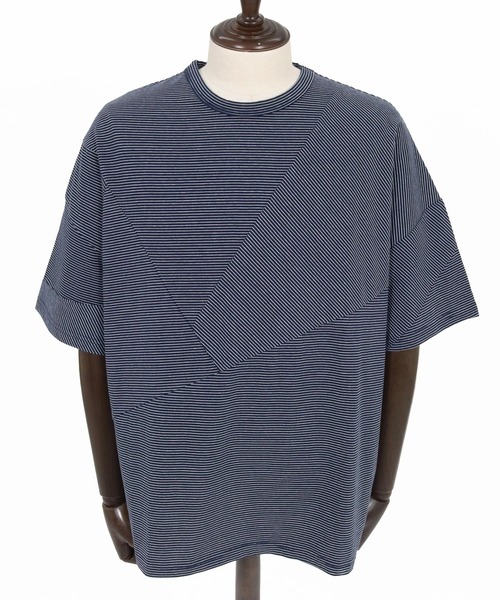 CAMBIO（カンビオ）の「mt10466-Narrow Pitch Border Patchwork Tee Tシャツ(S64726cmb)（Tシャツ/カットソー・メンズ・ネイビー/ブラック/ミックスグレー/マルチ・S/M/L）」の22枚目の写真