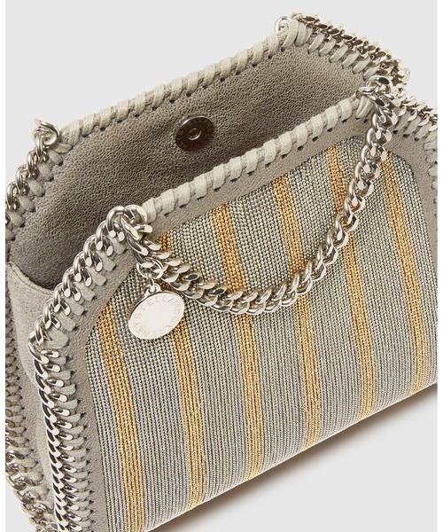 STELLA McCARTNEY / ステラマッカートニー | ファラベラ タイニー メタリック チェーン ショルダーバッグ | シルバー | レディース Limited-Edition Falabella Metallic Chain-Embroidered Tiny Tote Bag