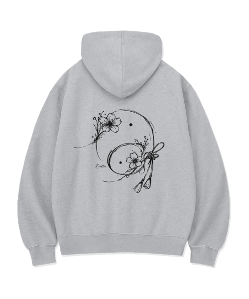 RANDOMOFF(ランダムオフ)の「MOON BLOOM OVER FIT 2-WAY ZIP-UP (2color)(パーカー・レディース・ライトグレー/ブラック・SMALL/MEDIUM/LARGE/X-LARGE)」の5枚目の写真