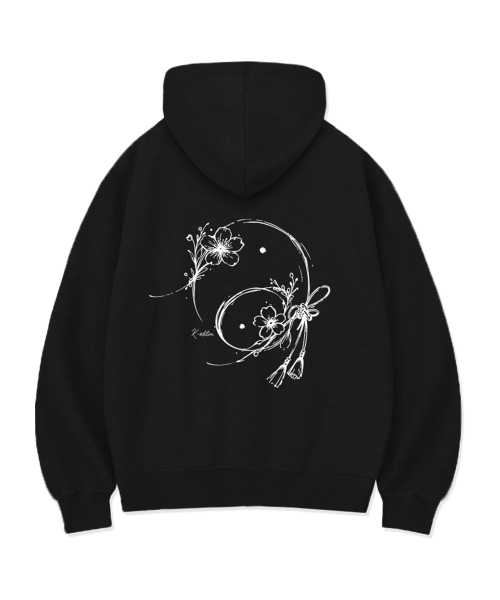 RANDOMOFF(ランダムオフ)の「MOON BLOOM OVER FIT 2-WAY ZIP-UP (2color)(パーカー・レディース・ライトグレー/ブラック・SMALL/MEDIUM/LARGE/X-LARGE)」の7枚目の写真