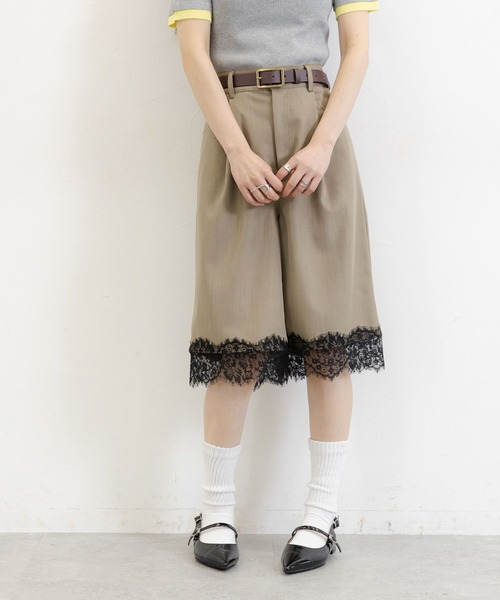 RAGEBLUE（レイジブルー）の「TR裾レースハーフパンツ（スラックス・レディース・ブラック/ブラウン・FREE）」の2枚目の写真