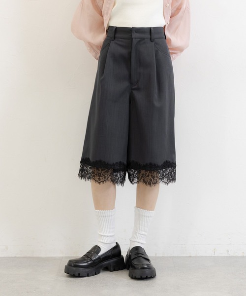RAGEBLUE（レイジブルー）の「TR裾レースハーフパンツ（スラックス・レディース・ブラック/ブラウン・FREE）」の5枚目の写真