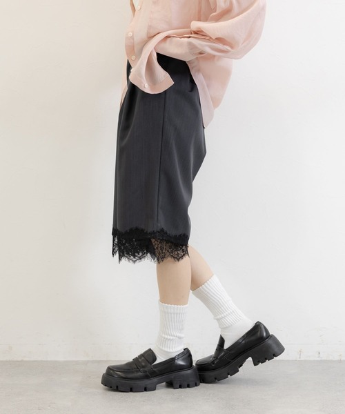 RAGEBLUE（レイジブルー）の「TR裾レースハーフパンツ（スラックス・レディース・ブラック/ブラウン・FREE）」の6枚目の写真