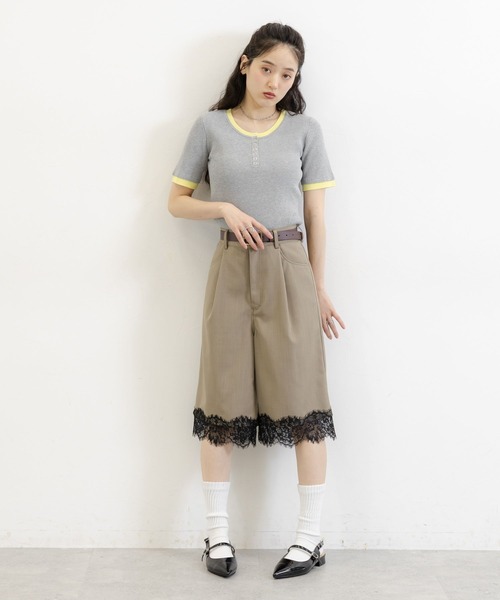 RAGEBLUE（レイジブルー）の「TR裾レースハーフパンツ（スラックス・レディース・ブラック/ブラウン・FREE）」の7枚目の写真