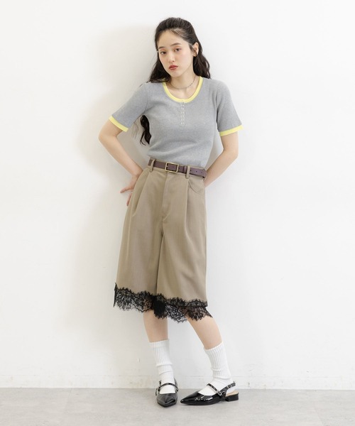 RAGEBLUE（レイジブルー）の「TR裾レースハーフパンツ（スラックス・レディース・ブラック/ブラウン・FREE）」の8枚目の写真