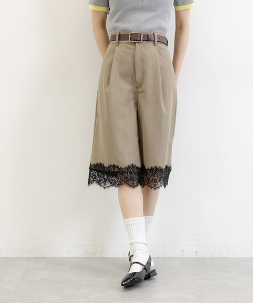 RAGEBLUE（レイジブルー）の「TR裾レースハーフパンツ（スラックス・レディース・ブラック/ブラウン・FREE）」の9枚目の写真