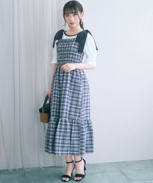 新色追加】＜大きいサイズ＞リボン付花柄フリルワンピース marun