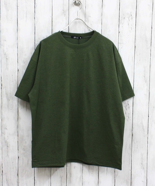 SHISKY(シスキー)の「マルチファンクション 無地 オーバーサイズ Tシャツ(Tシャツ/カットソー・メンズ・チャコール/オフホワイト/カーキ/ブラック・M/L/XL)」の4枚目の写真