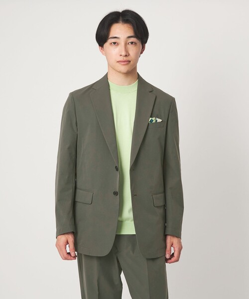 green label relaxing（グリーンレーベルリラクシング）の「A+ PERTEX UNLIMITED コットンライク リラックス セットアップジャケット -ウォッシャブル・ストレッチ・撥水-（テーラードジャケット・メンズ・オリーブ/ブラック・L/XL/M/S）」の4枚目の写真