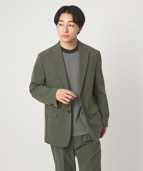 green label relaxing（グリーンレーベルリラクシング）の「A+ PERTEX UNLIMITED コットンライク リラックス セットアップジャケット -ウォッシャブル・ストレッチ・撥水-（テーラードジャケット・メンズ・オリーブ/ブラック・L/XL/M/S）」の6枚目の写真
