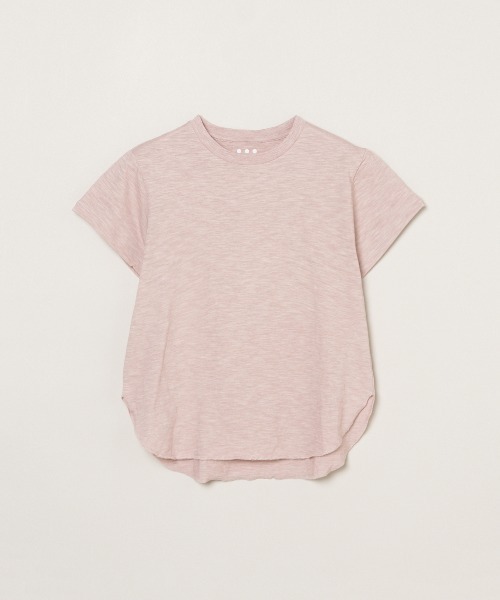 three dots(スリードッツ)の「オーガニックスラブ クルーネック(Tシャツ/カットソー・レディース・ブルー系その他/ホワイト/ピンク系その他/バーガンディー/イエロー系その他・M/S)」の4枚目の写真