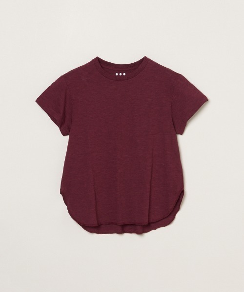 three dots(スリードッツ)の「オーガニックスラブ クルーネック(Tシャツ/カットソー・レディース・ブルー系その他/ホワイト/ピンク系その他/バーガンディー/イエロー系その他・M/S)」の5枚目の写真