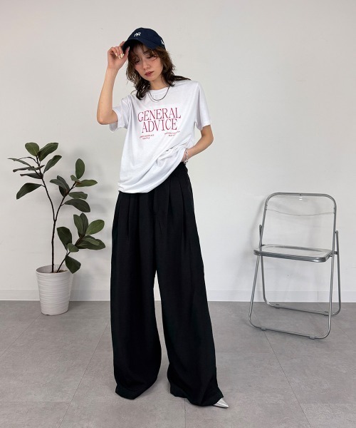 mellomela.（メロメラ）の「リネンライクワイドパンツ（その他パンツ・レディース・アイボリー/ブラック・FREE）」の22枚目の写真