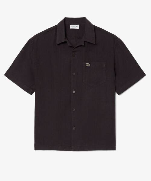 LACOSTE(ラコステ)の「オーバーサイズ リネンオープンカラーシャツ(シャツ/ブラウス・メンズ・オフホワイト/ブラウン/ピンク・38/39/40/41)」の6枚目の写真