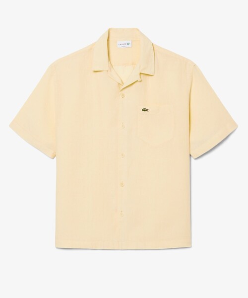 LACOSTE(ラコステ)の「オーバーサイズ リネンオープンカラーシャツ(シャツ/ブラウス・メンズ・オフホワイト/ブラウン/ピンク・38/39/40/41)」の13枚目の写真