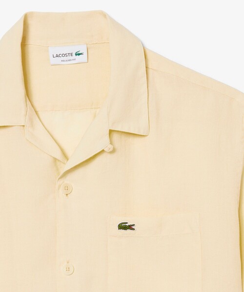 LACOSTE(ラコステ)の「オーバーサイズ リネンオープンカラーシャツ(シャツ/ブラウス・メンズ・オフホワイト/ブラウン/ピンク・38/39/40/41)」の14枚目の写真