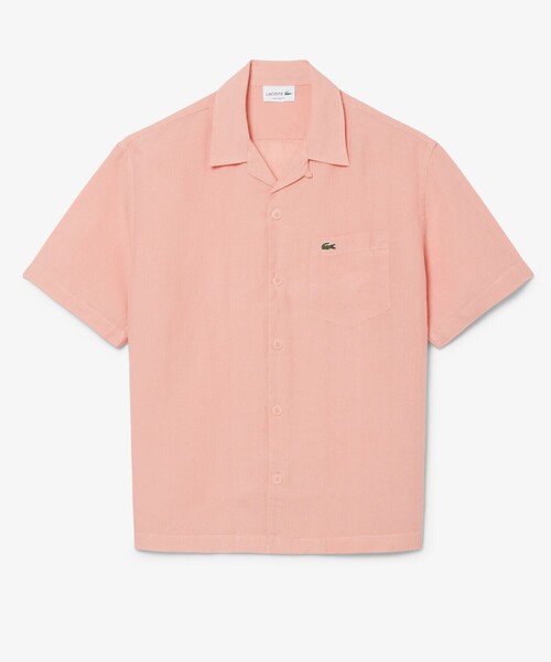 LACOSTE(ラコステ)の「オーバーサイズ リネンオープンカラーシャツ(シャツ/ブラウス・メンズ・オフホワイト/ブラウン/ピンク・38/39/40/41)」の16枚目の写真