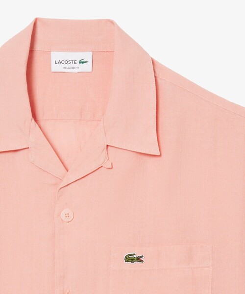 LACOSTE(ラコステ)の「オーバーサイズ リネンオープンカラーシャツ(シャツ/ブラウス・メンズ・オフホワイト/ブラウン/ピンク・38/39/40/41)」の17枚目の写真