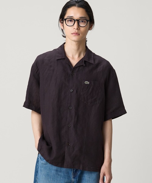 LACOSTE(ラコステ)の「オーバーサイズ リネンオープンカラーシャツ(シャツ/ブラウス・メンズ・オフホワイト/ブラウン/ピンク・38/39/40/41)」の22枚目の写真