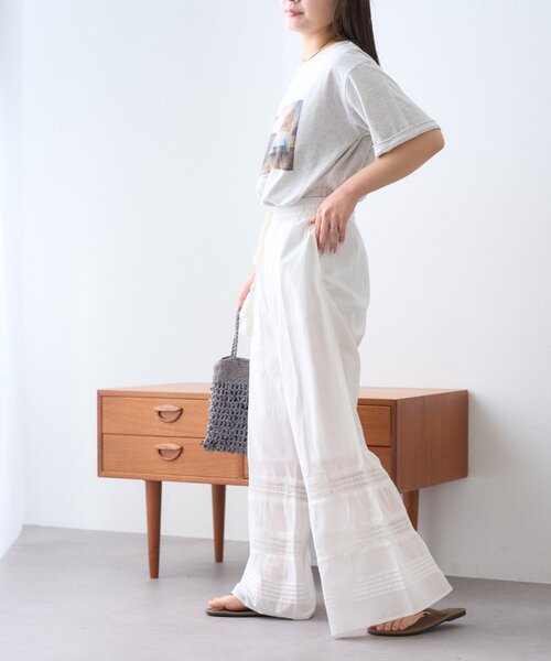 CIAOPANIC TYPY（チャオパニックティピー）の「【india】ピンタックレースフレアパンツ（その他パンツ・レディース・ブラック/オフホワイト/ブラウン・LARGE/MEDIUM/SMALL）」の9枚目の写真