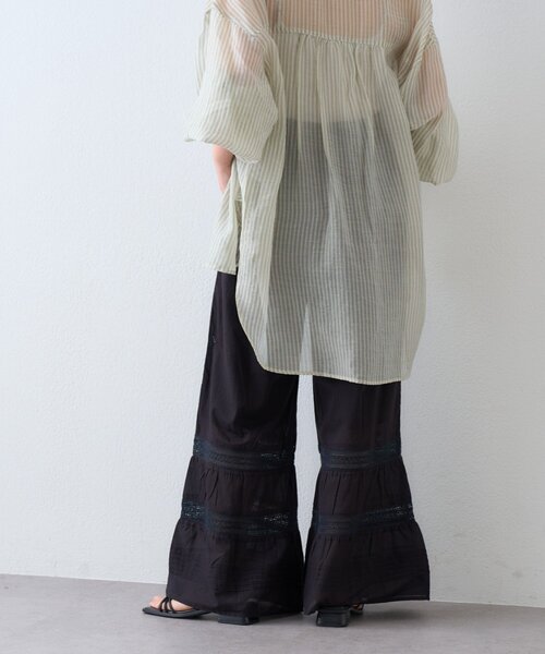 CIAOPANIC TYPY（チャオパニックティピー）の「【india】ピンタックレースフレアパンツ（その他パンツ・レディース・ブラック/オフホワイト/ブラウン・LARGE/MEDIUM/SMALL）」の13枚目の写真