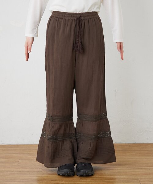 CIAOPANIC TYPY（チャオパニックティピー）の「【india】ピンタックレースフレアパンツ（その他パンツ・レディース・ブラック/オフホワイト/ブラウン・LARGE/MEDIUM/SMALL）」の19枚目の写真