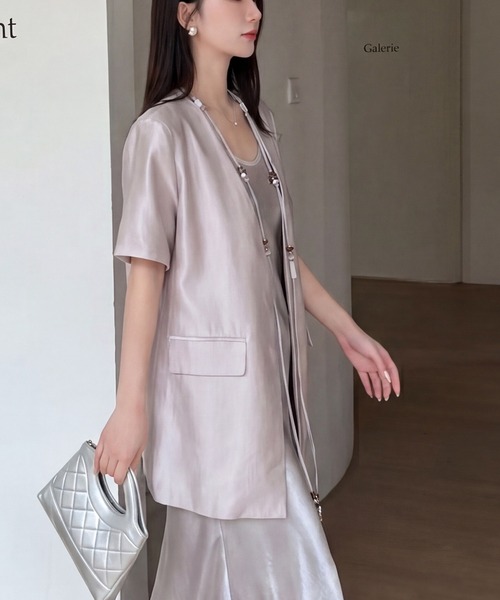 DRESS PLUS（ドレスプラス）の「シルクタッチジャケット スカートセットアップ（セットアップ・レディース・ラベンダー/ブルー/アイボリー・M/L）」の18枚目の写真
