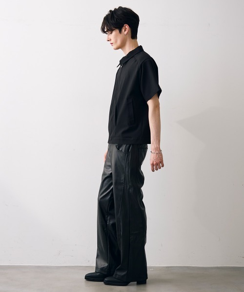 Shoowtime(ショウタイム)の「Cropped double zip shirt jacket / ショート丈ダブルジップシャツジャケット(シャツ/ブラウス・メンズ・カーキ/ブラック・MEDIUM/LARGE/X-LARGE)」の16枚目の写真