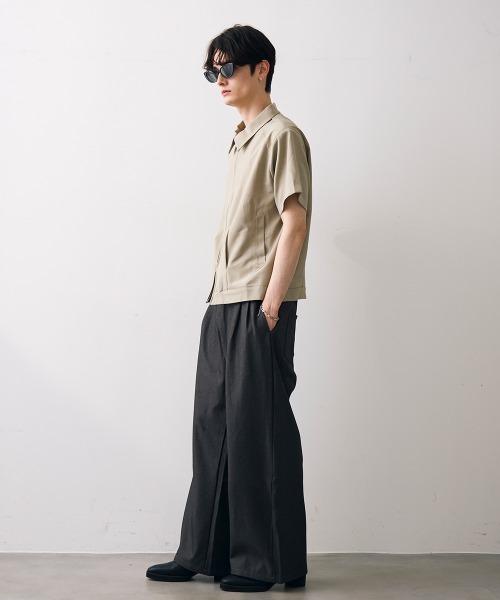 Shoowtime(ショウタイム)の「Cropped double zip shirt jacket / ショート丈ダブルジップシャツジャケット(シャツ/ブラウス・メンズ・カーキ/ブラック・MEDIUM/LARGE/X-LARGE)」の6枚目の写真