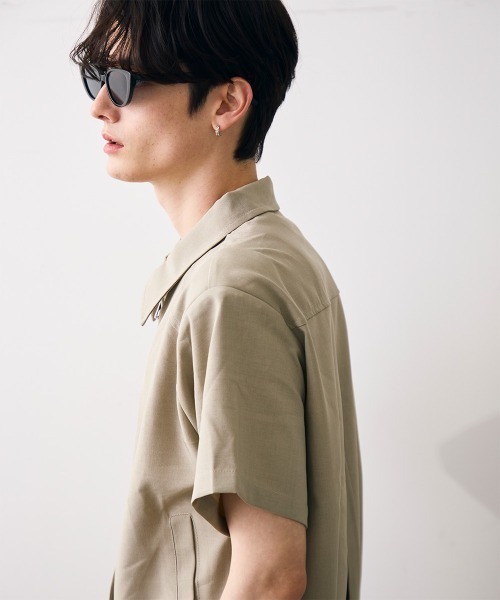 Shoowtime(ショウタイム)の「Cropped double zip shirt jacket / ショート丈ダブルジップシャツジャケット(シャツ/ブラウス・メンズ・カーキ/ブラック・MEDIUM/LARGE/X-LARGE)」の12枚目の写真