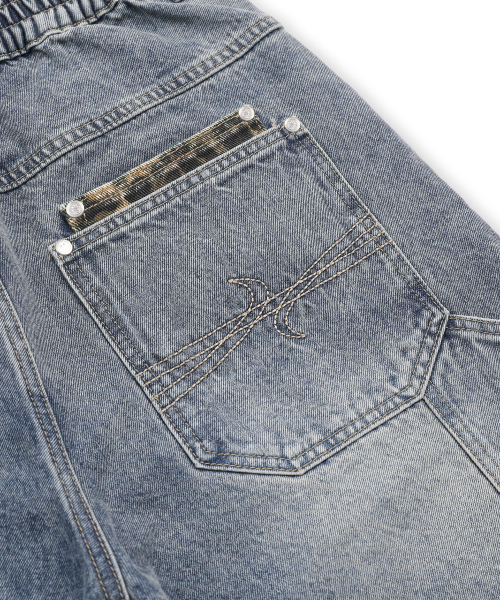 XTONZ(エクストーンズ)の「XF012 レオパードカーペンダーバミューダデニムパンツ (BLUE)(その他パンツ・レディース・その他・SMALL/MEDIUM/LARGE)」の11枚目の写真
