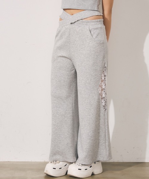 TITTY&CO.(ティティーアンドコー)の「ラメウエストレースクロスパンツ(スウェットパンツ・レディース・グレー/ブラック/ピンク・X-SMALL/MEDIUM/SMALL)」の19枚目の写真