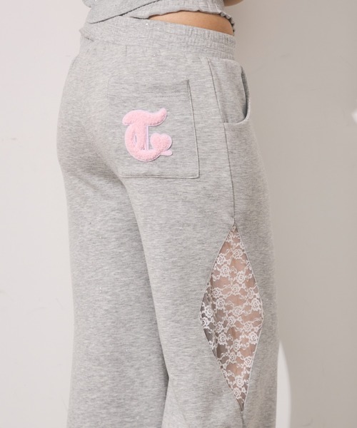 TITTY&CO.(ティティーアンドコー)の「ラメウエストレースクロスパンツ(スウェットパンツ・レディース・グレー/ブラック/ピンク・X-SMALL/MEDIUM/SMALL)」の14枚目の写真