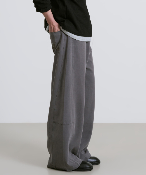 OWSA(オウサ)の「切り替えワイドベーシックスラックス 2色(スラックス・メンズ・ブラック/グレー・MEDIUM/X-LARGE/LARGE)」の3枚目の写真