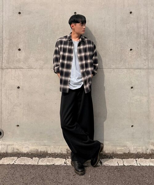 OWSA(オウサ)の「切り替えワイドベーシックスラックス 2色(スラックス・メンズ・ブラック/グレー・MEDIUM/X-LARGE/LARGE)」の16枚目の写真