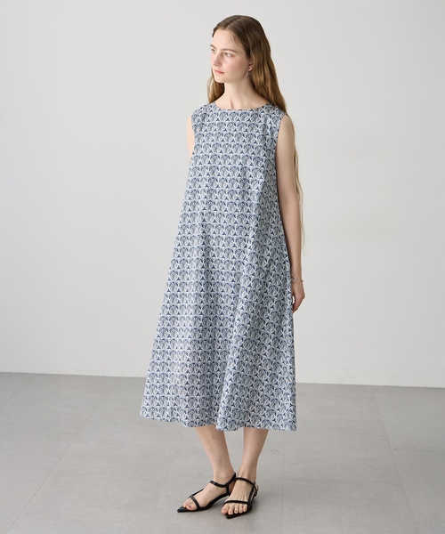 LE SOUK HOLIDAY(ルスークホリデー)の「【Liberty】リバティボートネックワンピース(ワンピース・レディース・ネイビー/オフホワイト・M/L)」の7枚目の写真
