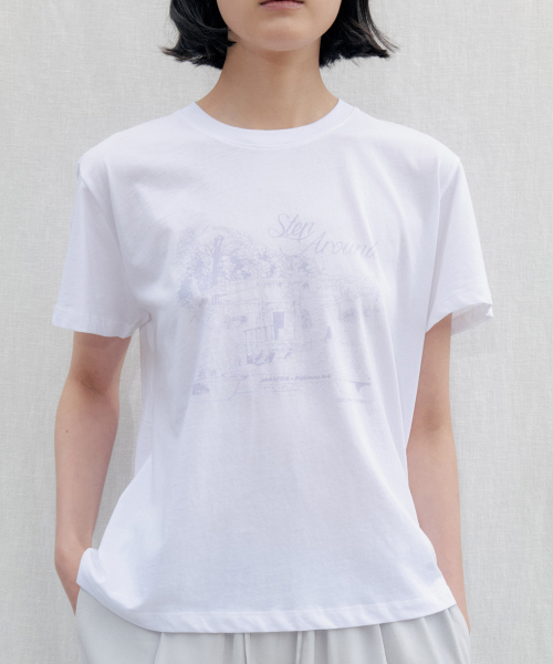 STEP AROUND(ステップアラウンド)の「Prague park graphic Tee_WHITE(Tシャツ/カットソー・レディース・その他・FREE)」の3枚目の写真