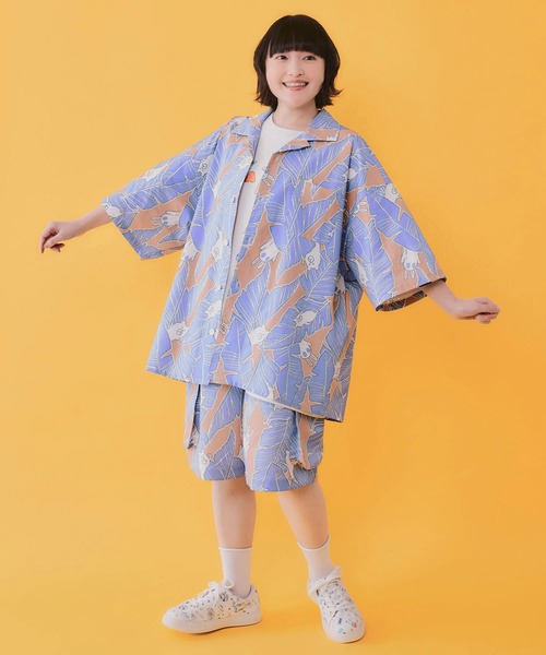 ScoLar Parity（スカラーパリティ）の「362114：Parityキャラ トロピカルリーフ柄ハーフパンツ（その他パンツ・レディース・オレンジ/ネイビー/ブラック・M）」の11枚目の写真
