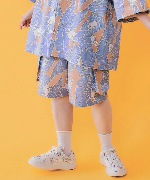 ScoLar Parity（スカラーパリティ）の「362114：Parityキャラ トロピカルリーフ柄ハーフパンツ（その他パンツ・レディース・オレンジ/ネイビー/ブラック・M）」の12枚目の写真