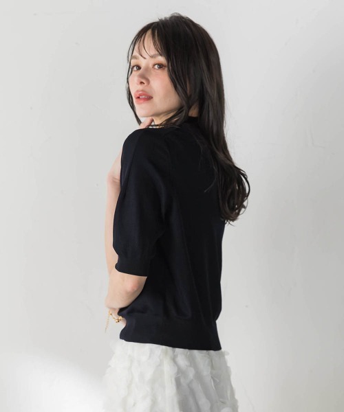 Viaggio Blu(ビアッジョブルー)の「LUCINDAポロニット(ニット/セーター・レディース・ブルー・M)」の4枚目の写真