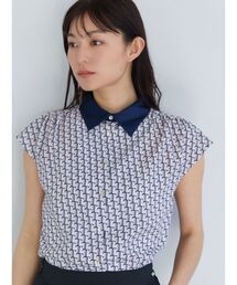 Tモノグラムクレリックフレンチシャツ