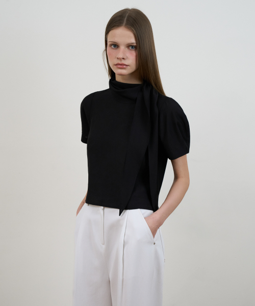 DEHEVE（デヘヴェ）の「Cowl Neck Scarf Blouse [Black]（シャツ/ブラウス・レディース・ブラック・SMALL/MEDIUM）」の8枚目の写真